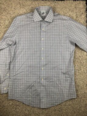 Brooks Brothers Button Up Shirt Adult Large Gray Plaid Cotton Mens 16 4/5 REGENT